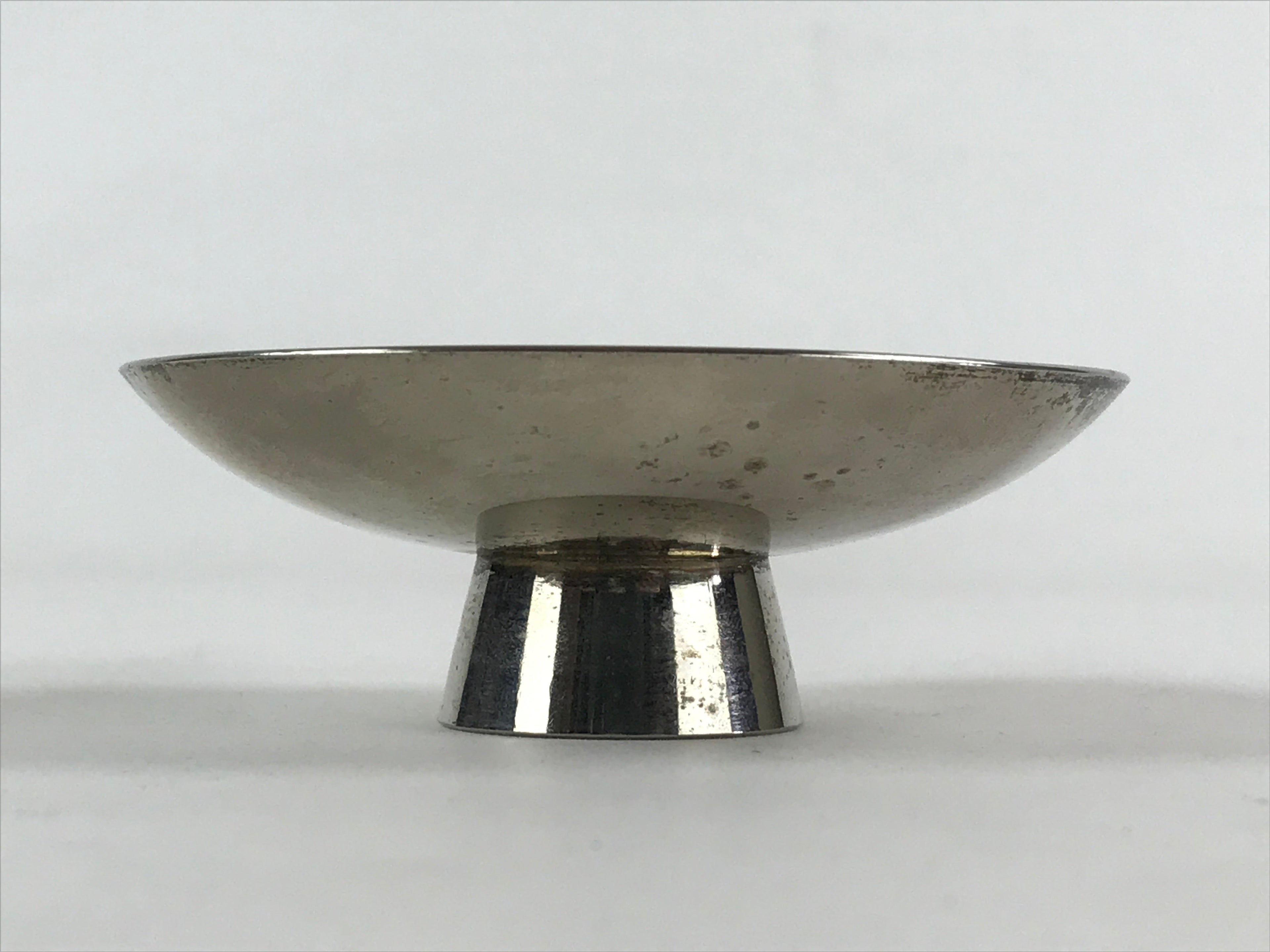 Japanese Silver Plated Copper Sake Cup Sakazuki Vtg Guinomi Ochoko G94