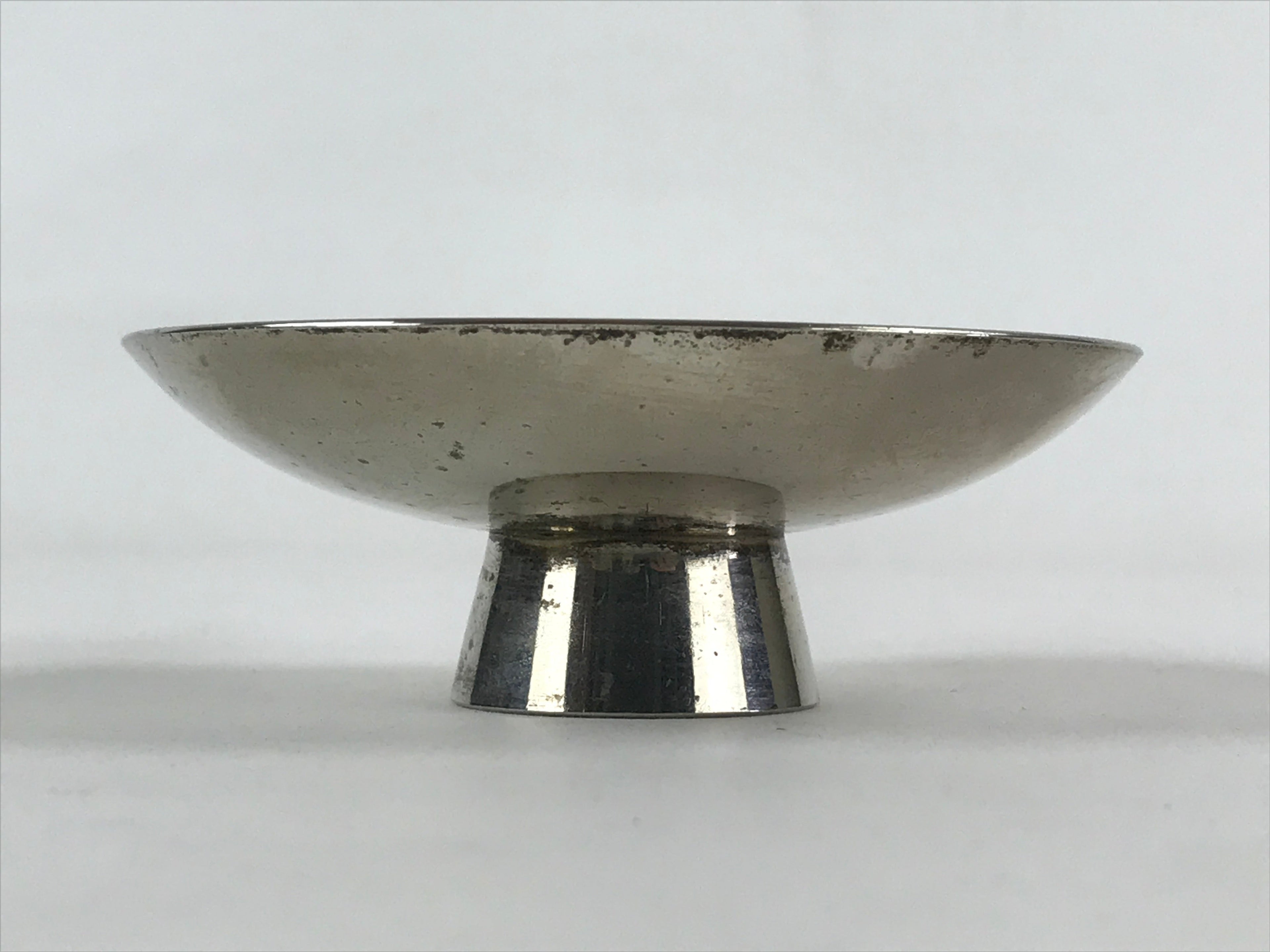 Japanese Silver Plated Copper Sake Cup Sakazuki Vtg Guinomi Ochoko G94