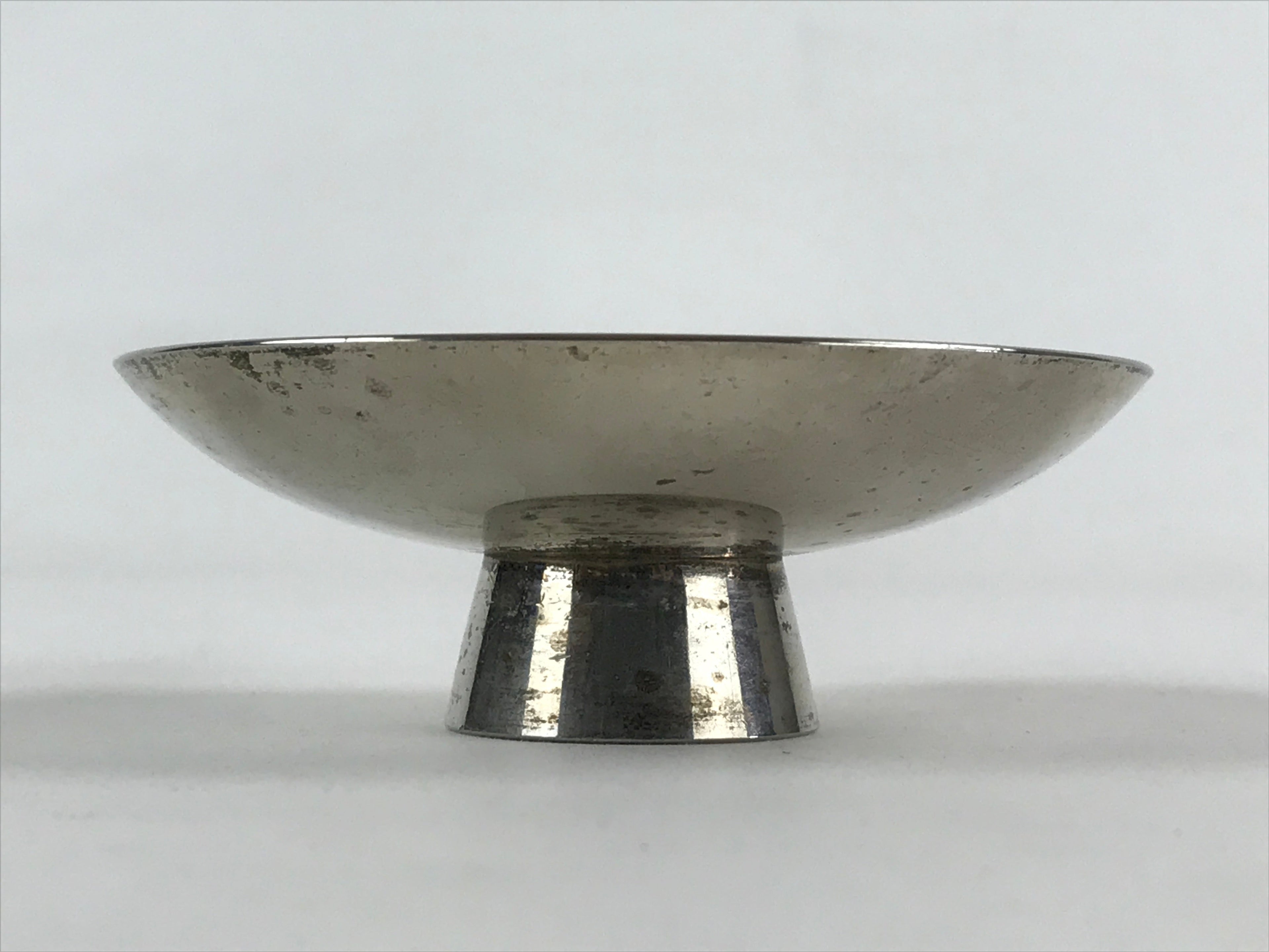 Japanese Silver Plated Copper Sake Cup Sakazuki Vtg Guinomi Ochoko G94