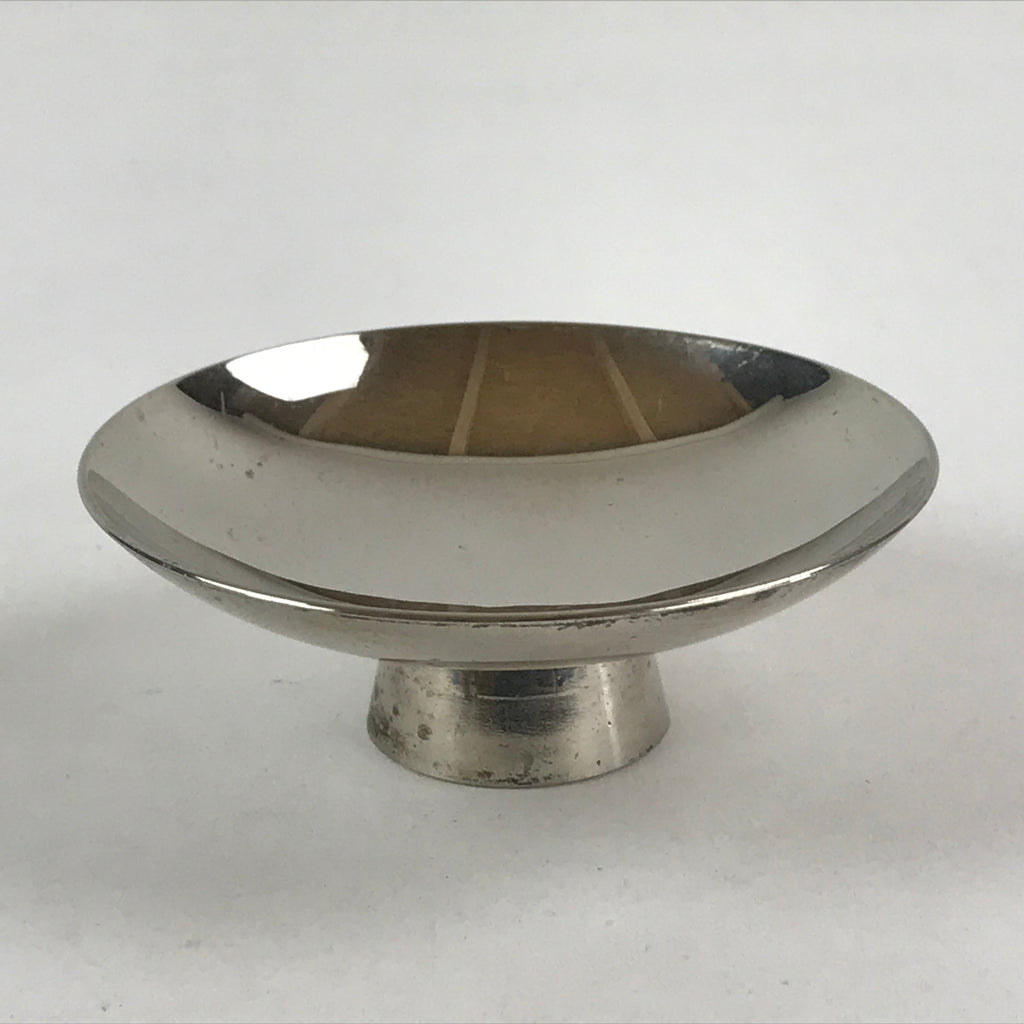 Japanese Silver Plated Copper Sake Cup Sakazuki Vtg Guinomi Ochoko G94