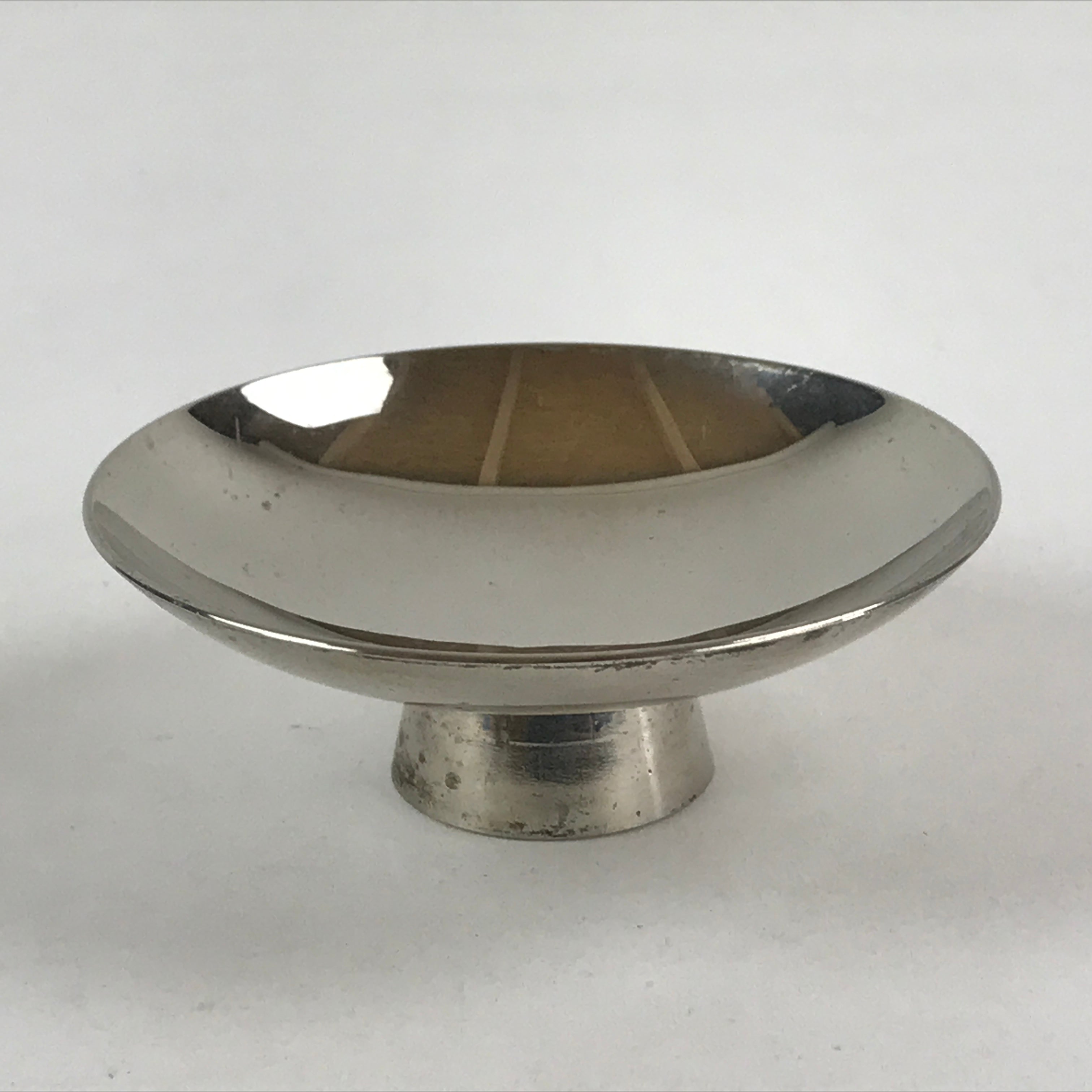 Japanese Silver Plated Copper Sake Cup Sakazuki Vtg Guinomi Ochoko G94