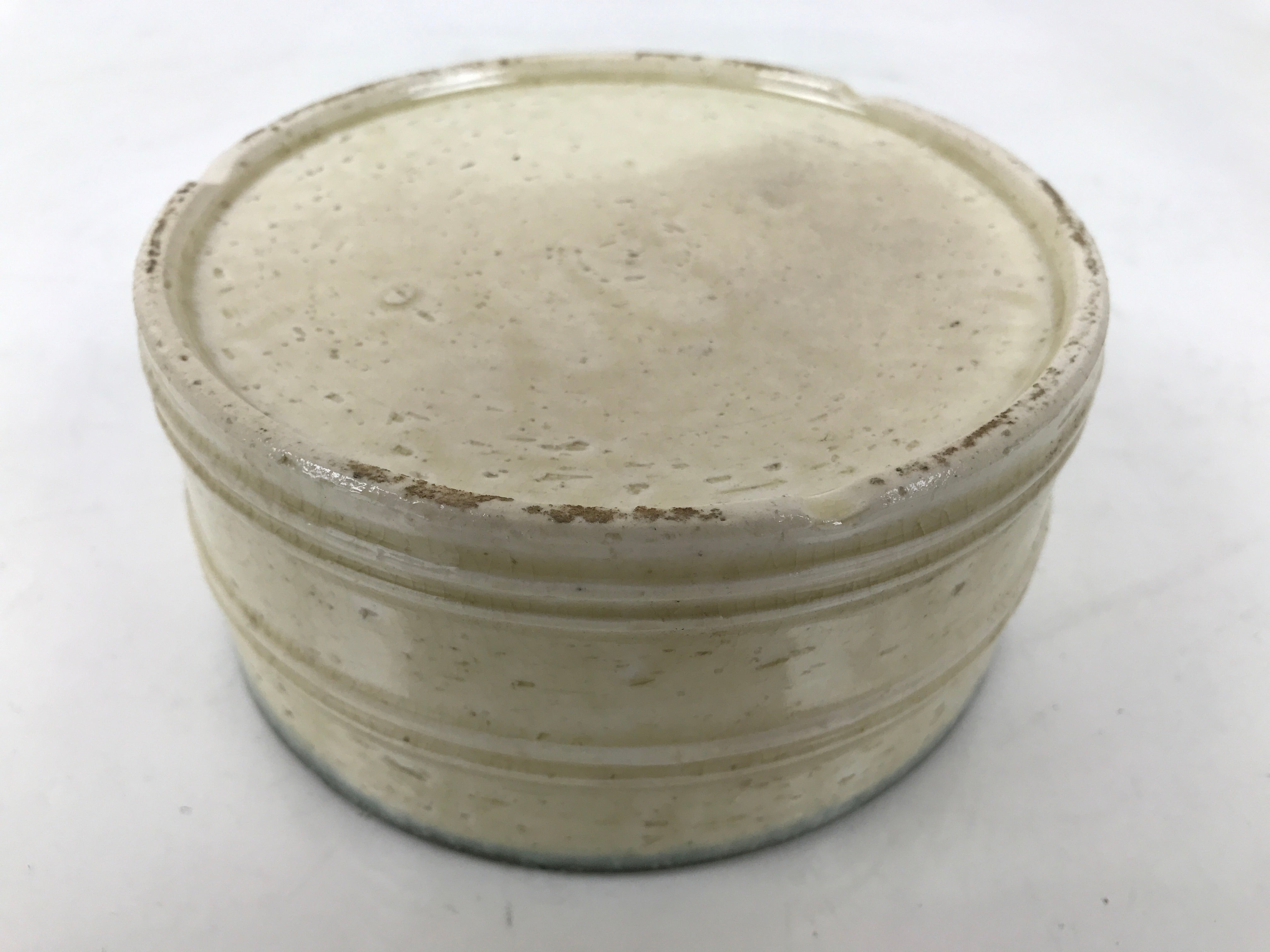 Japanese Small Ceramic Suiban Flower Vase Pottery Ikebana Arrangement Plum Y444