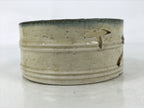 Japanese Small Ceramic Suiban Flower Vase Pottery Ikebana Arrangement Plum Y444