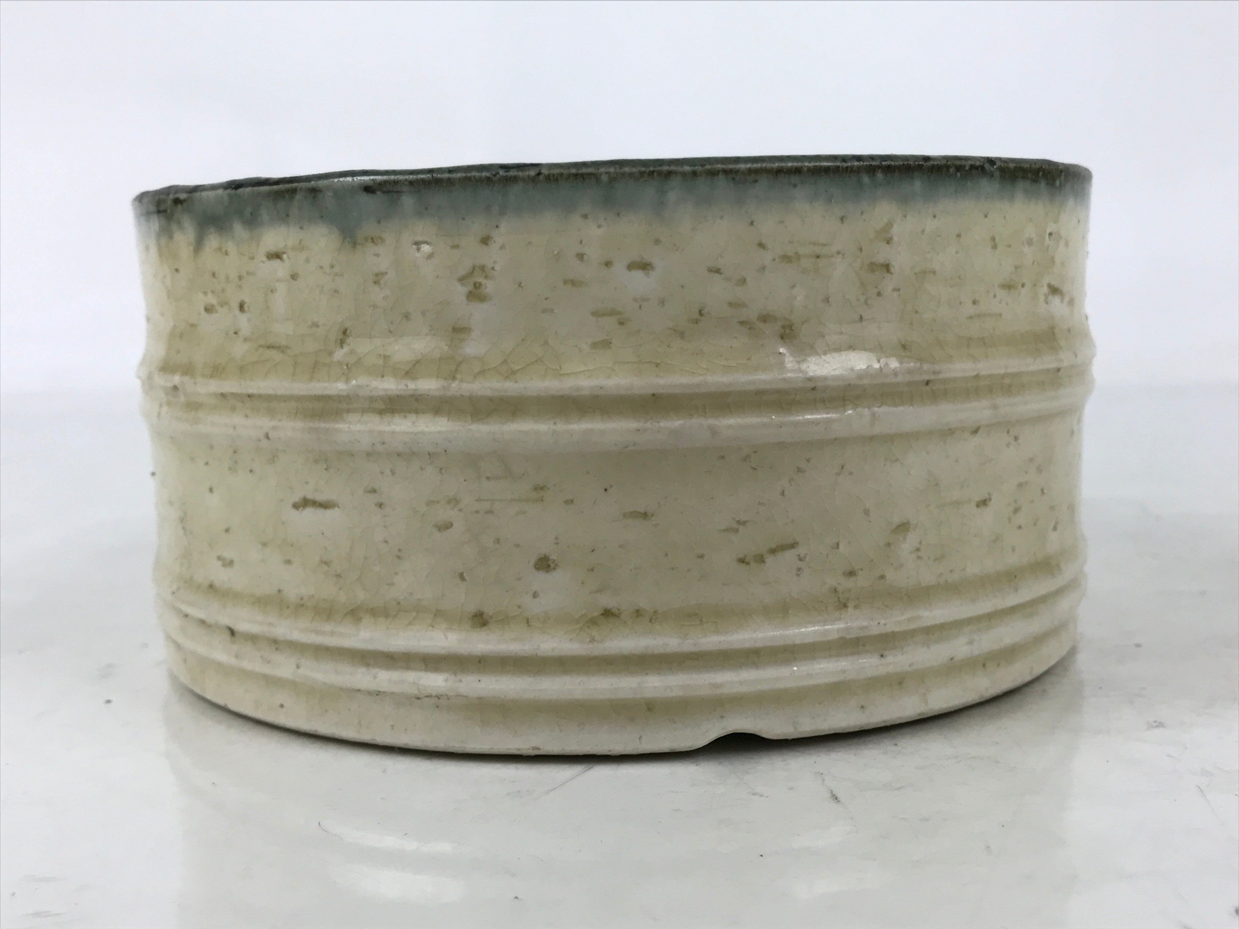 Japanese Small Ceramic Suiban Flower Vase Pottery Ikebana Arrangement Plum Y444