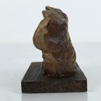 Japanese Small Figurine Three Wise Monkeys Vtg Wood Stand Brown Red BD983