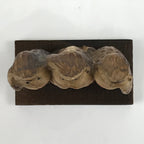 Japanese Small Figurine Three Wise Monkeys Vtg Wood Stand Brown Red BD983