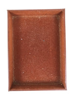 Japanese Small Lidded Embossed Leather Fabric Storage Box Shallow Brown JK895