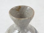 Japanese Small Sake Bottle Ceramic Tokkuri Vtg White Light Blue Ideograms TS593