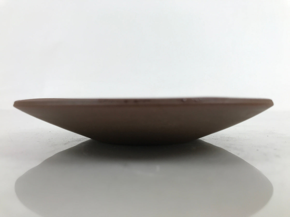 Japanese Small Serving Plate Vtg Meimeizara Maple Leaves Round Brown Y142