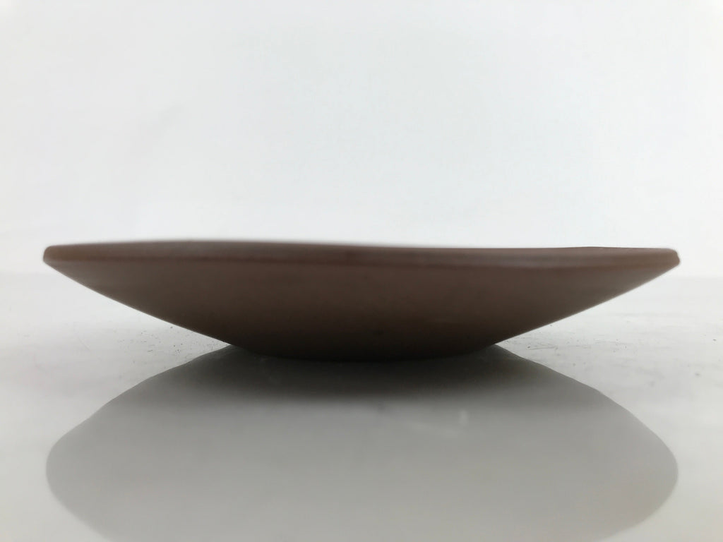 Japanese Small Serving Plate Vtg Meimeizara Maple Leaves Round Brown Y142
