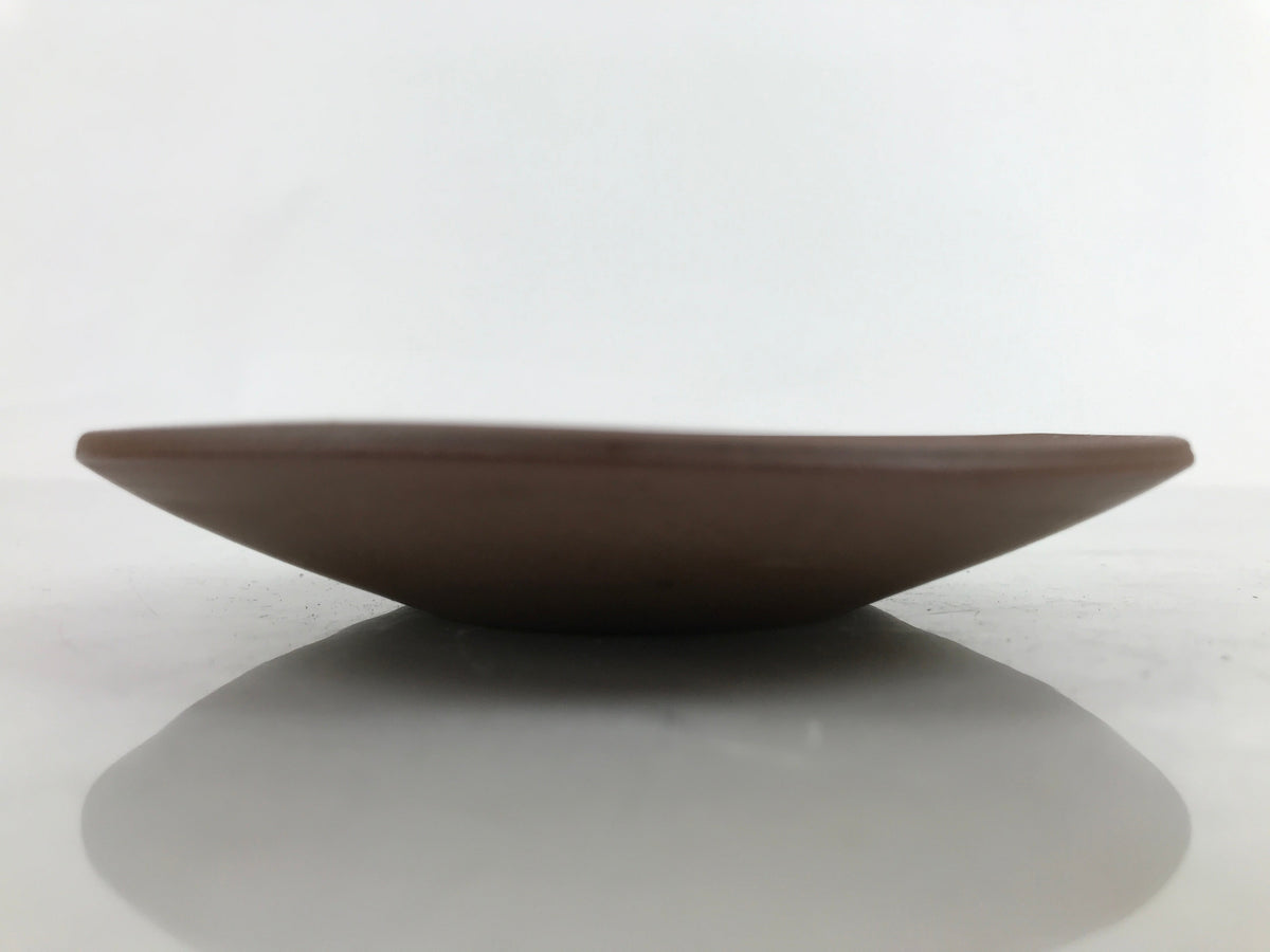 Japanese Small Serving Plate Vtg Meimeizara Maple Leaves Round Brown Y142
