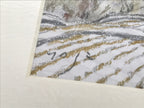 Japanese Snowy Mountain Scene Pastel Drawing Art Signed Yoshihiro Hagino FL320