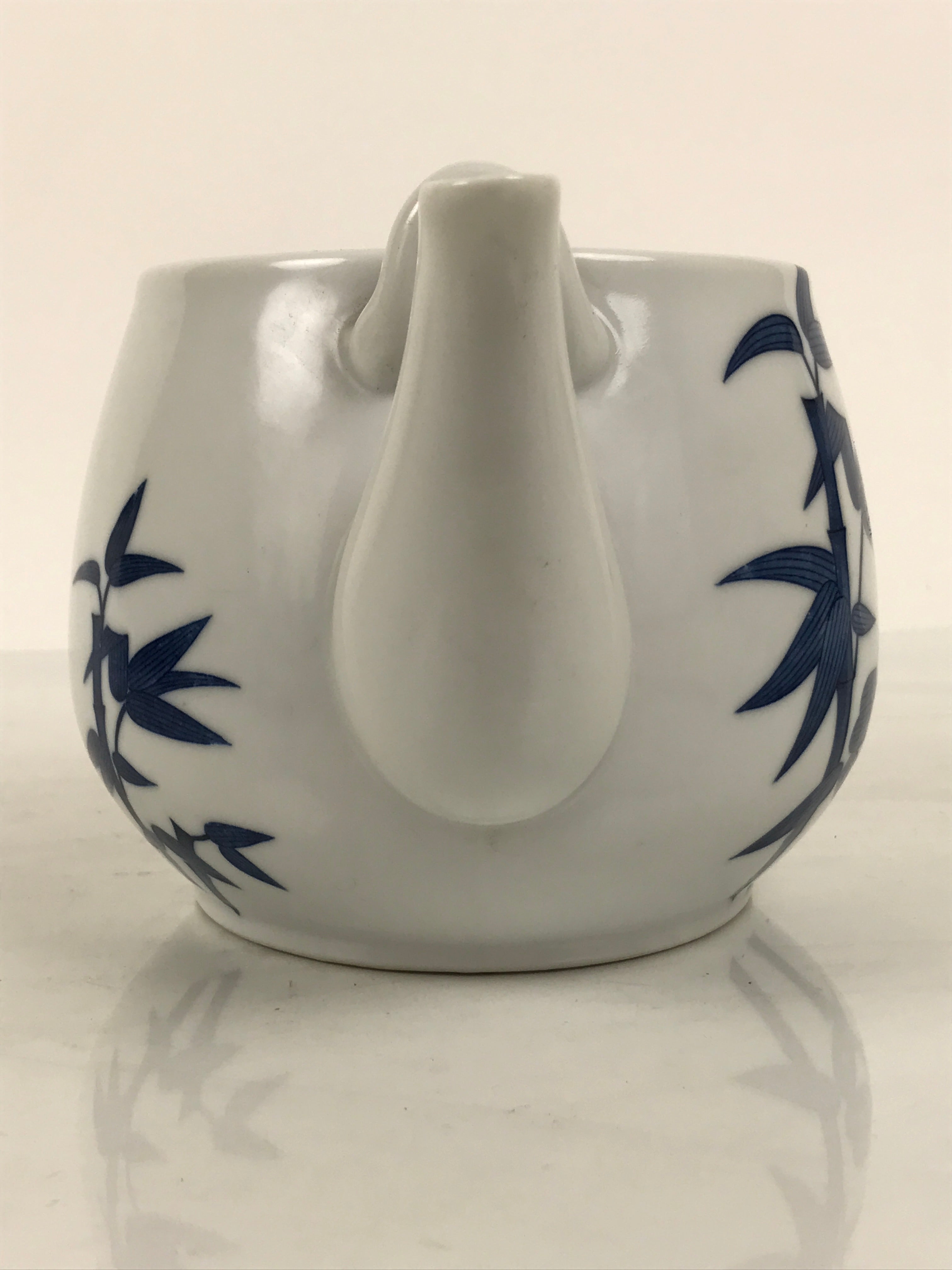 Japanese Sometsuke Porcelain Lidded Teapot Vtg Kyusu Blue White Bamboo Y575