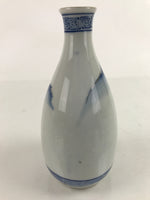 Japanese Sometsuke Porcelain Sake Bottle Tokkuri White Blue Gold Mountain TS737