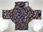 Japanese Soto Zen Baika-ryu Ritual Fabric Bag Vtg Plum Blossom Purple Gold BA885