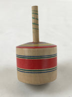 Japanese Spinning Top Wooden Koma Vtg Folk Toy Red Green Blue Yellow JK661