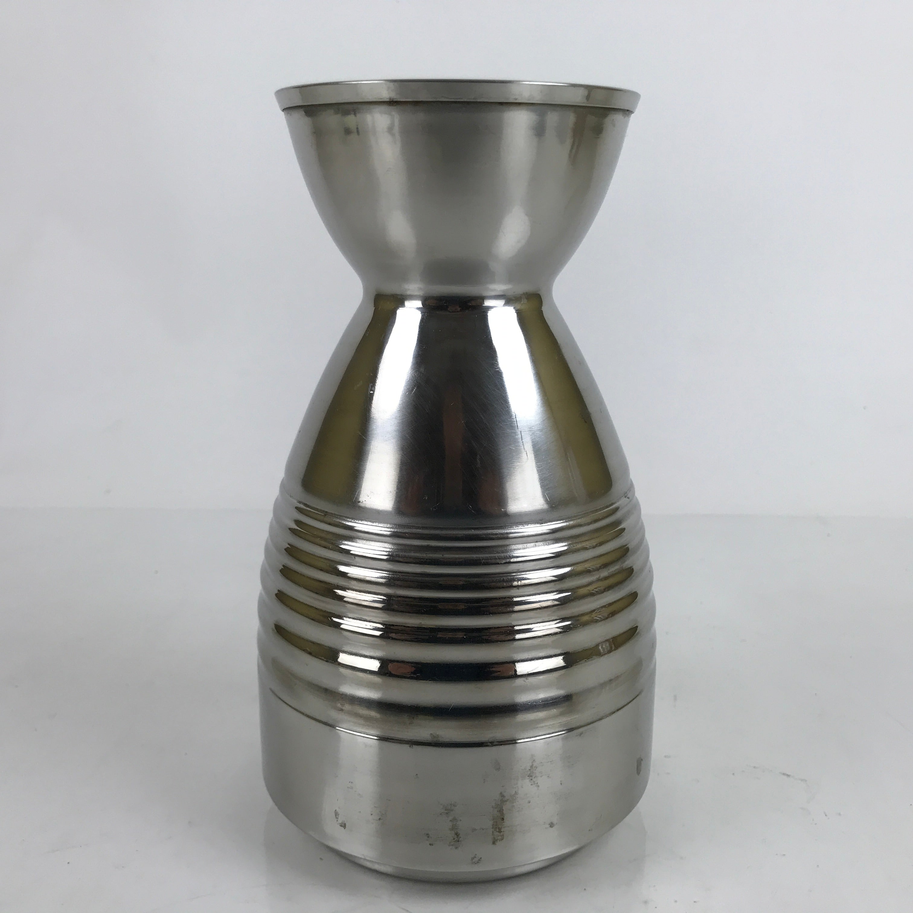 Japanese Stainless Steel Dashi Container Vtg 1300ml Soup Pitcher Lines TS692