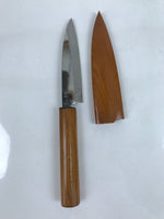 Japanese Stainless Steel Kitchen Knife Vtg 10cm Blade Wooden Handle KN16