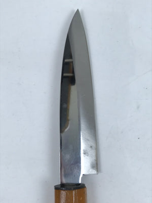 Japanese Stainless Steel Kitchen Knife Vtg 10cm Blade Wooden Handle KN16