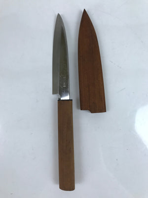 Japanese Stainless Steel Kitchen Petty Knife Vtg 10cm Blade Wooden Handle KN15