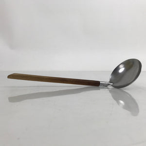 Japanese Stainless Steel Serving Ladle Spoon Vtg Nabe Hotpot Wood Handle JK724