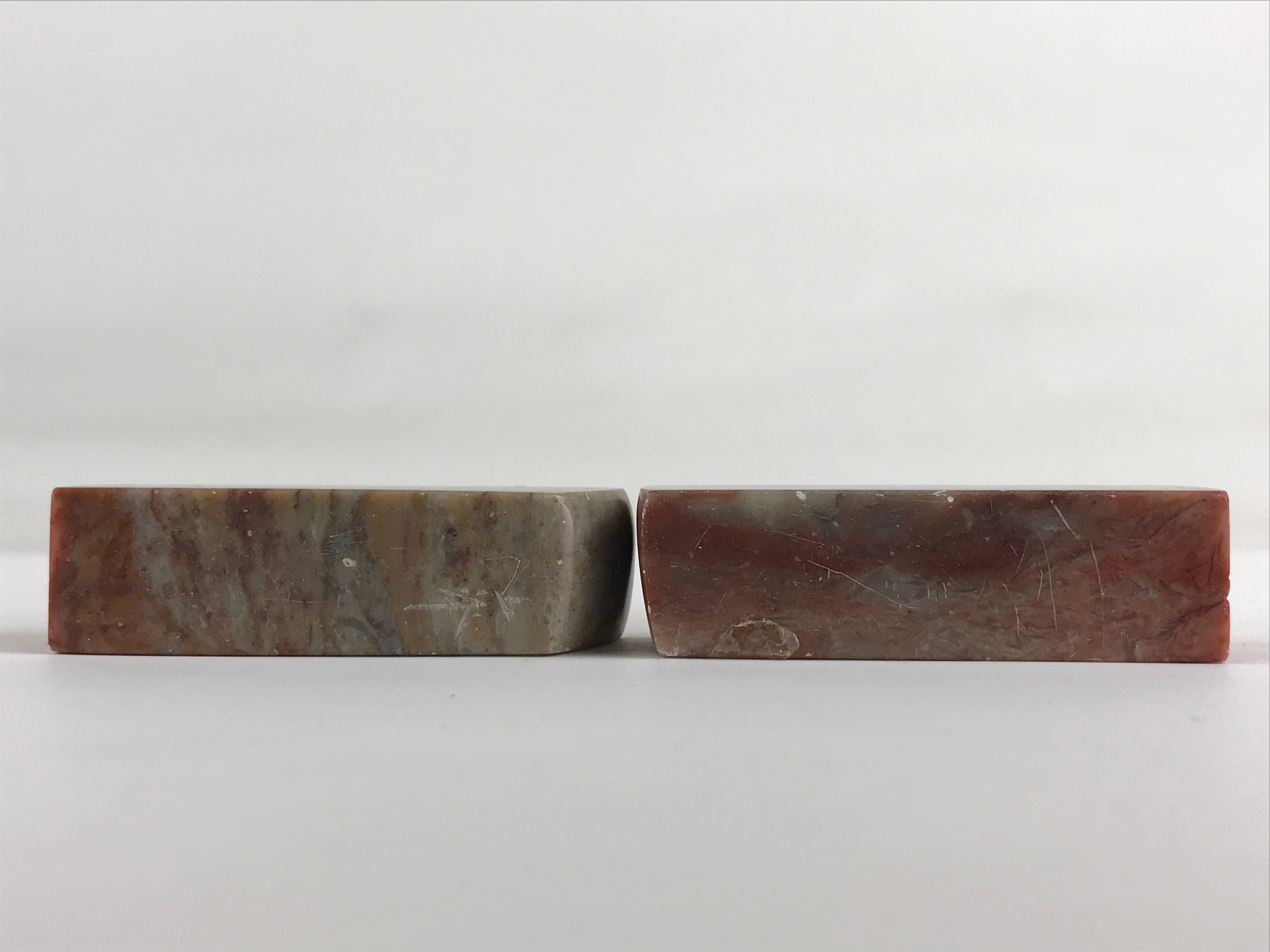 Japanese Stone Carving Seal Tenkokuin Hanko Inkan 2pc Set Vtg Stamp Signature HS