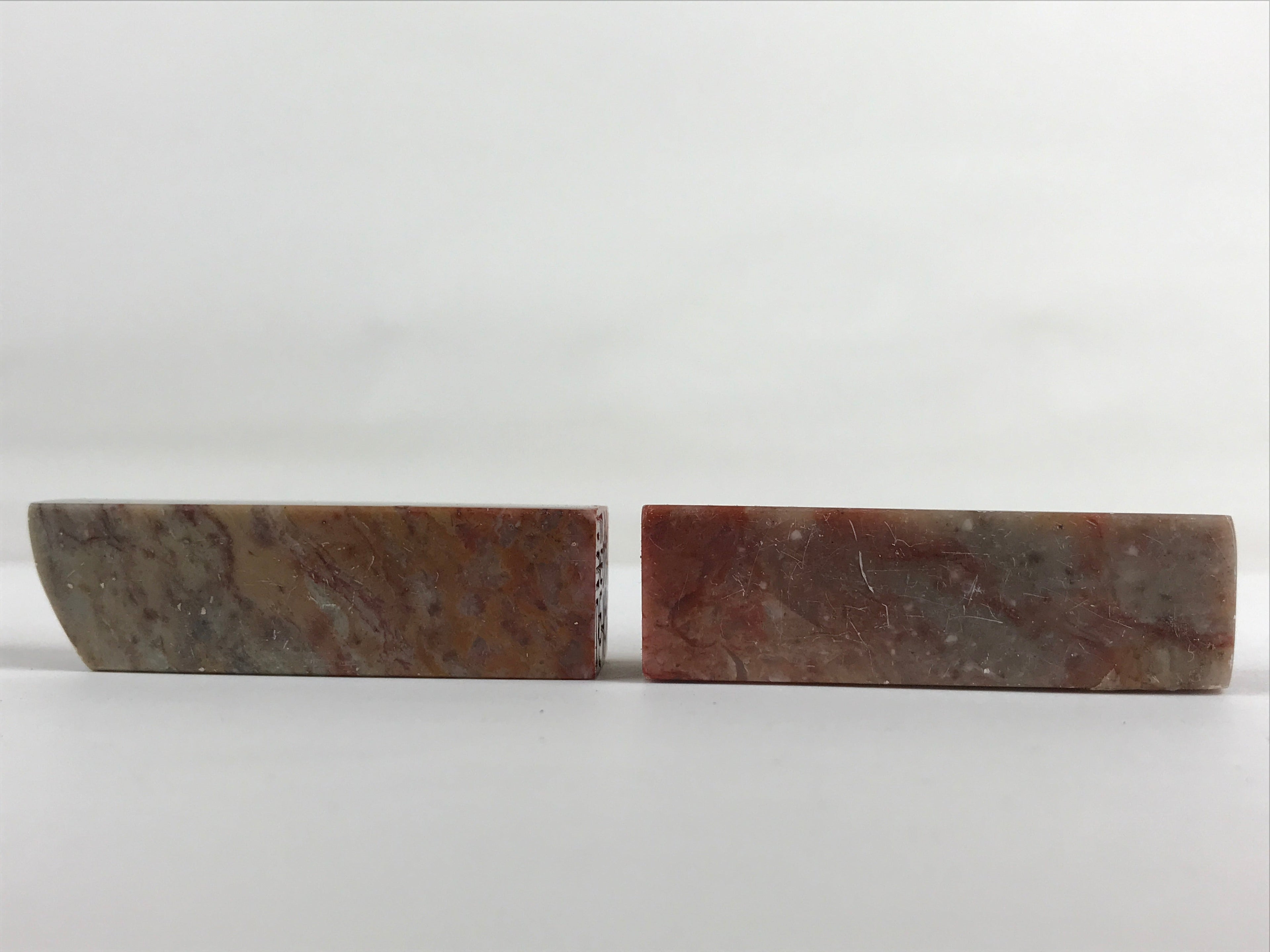 Japanese Stone Carving Seal Tenkokuin Hanko Inkan 2pc Set Vtg Stamp Signature HS