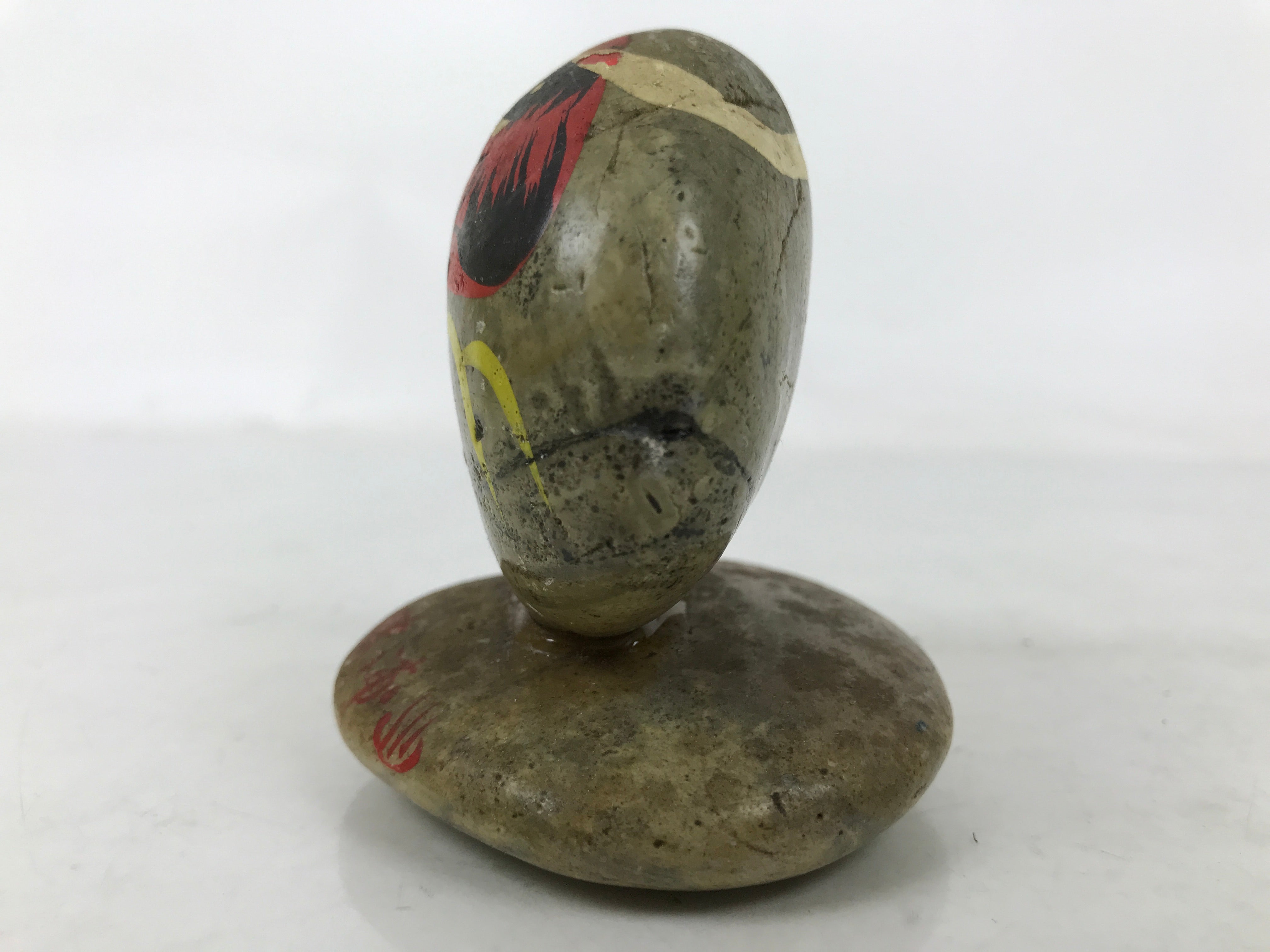 Japanese Stone Kokeshi Doll Figurine Daruma Traditional Craft Folk Art Toy KF745