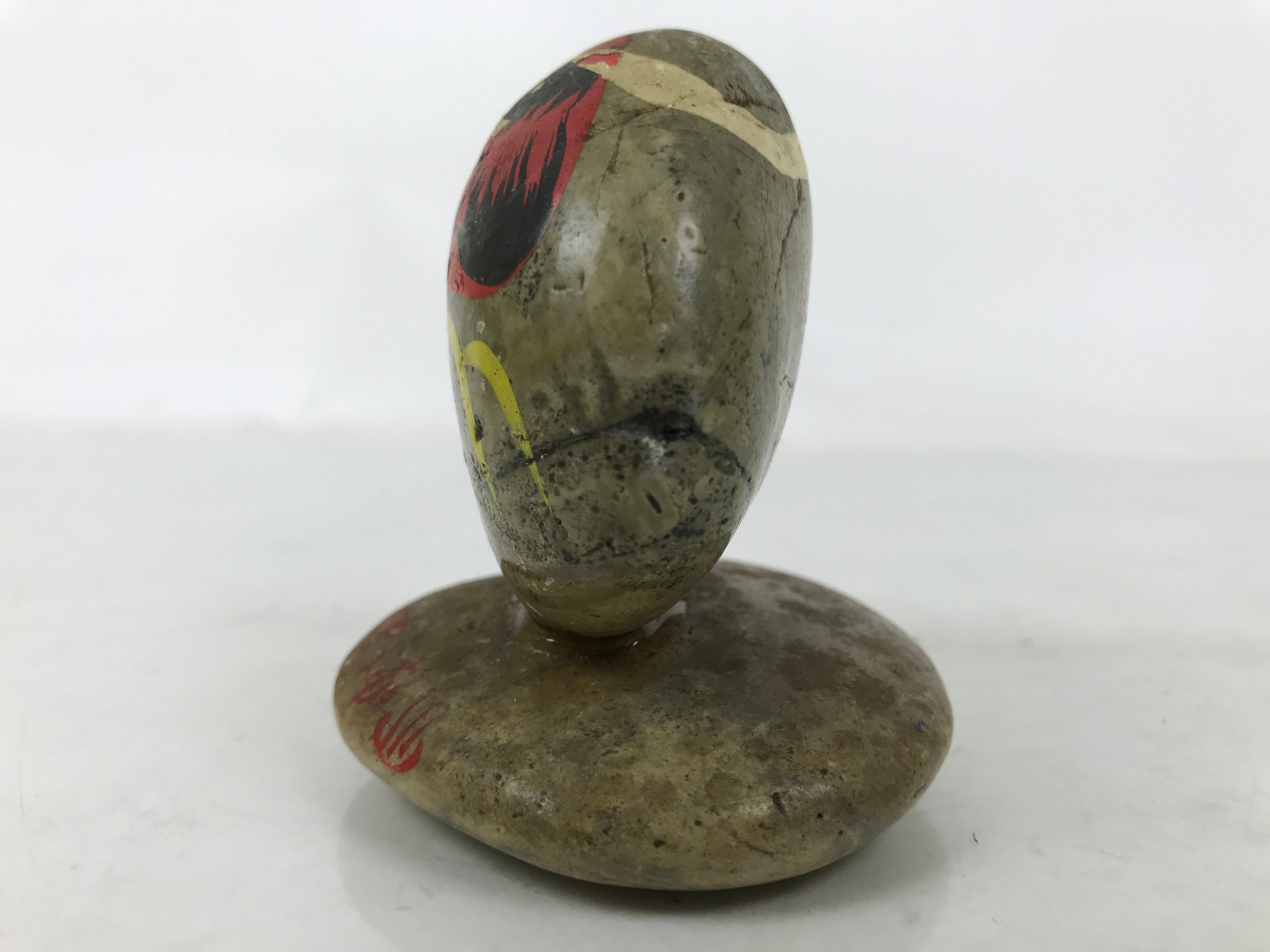 Japanese Stone Kokeshi Doll Figurine Daruma Traditional Craft Folk Art Toy KF745