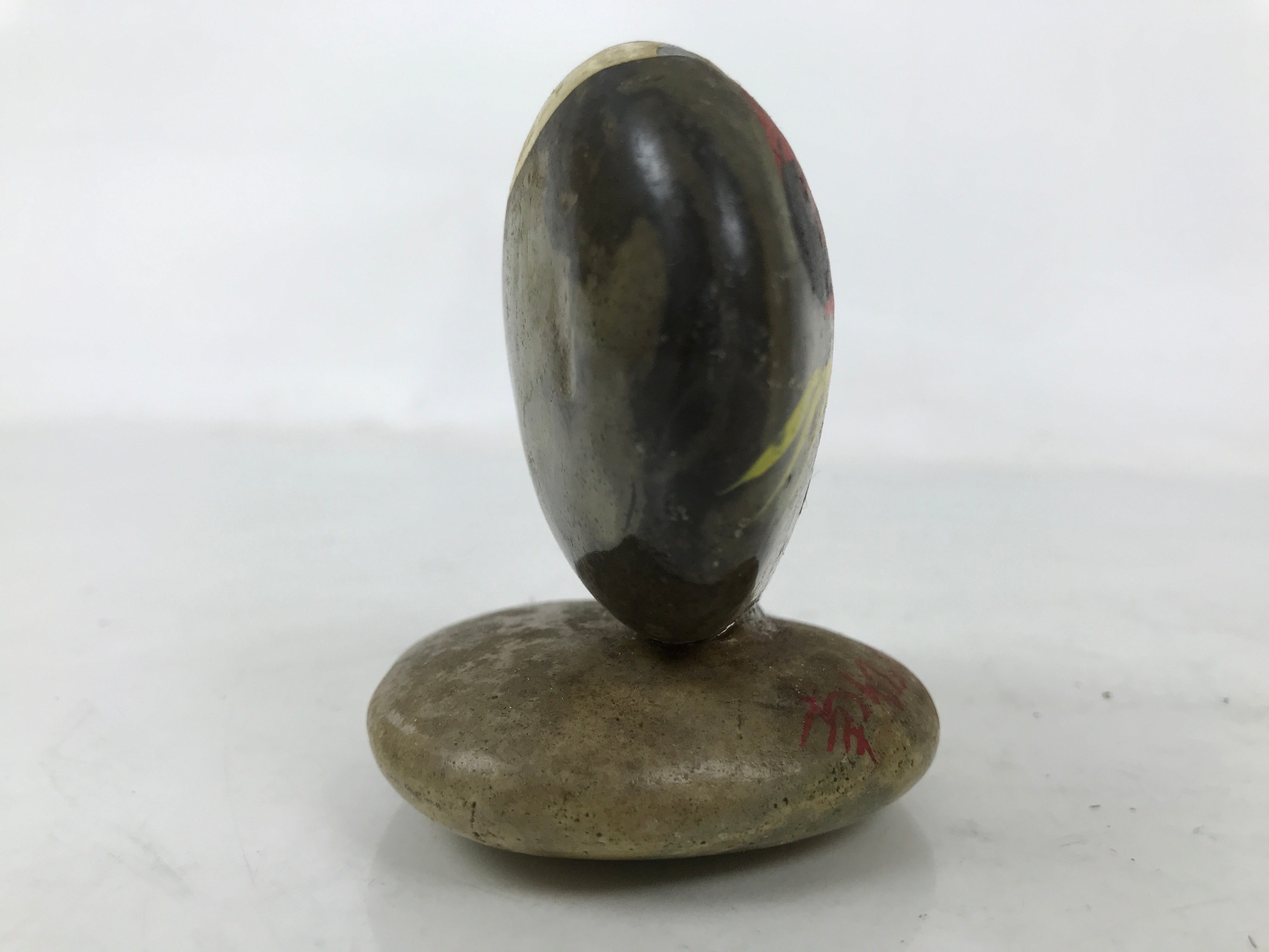 Japanese Stone Kokeshi Doll Figurine Daruma Traditional Craft Folk Art Toy KF745