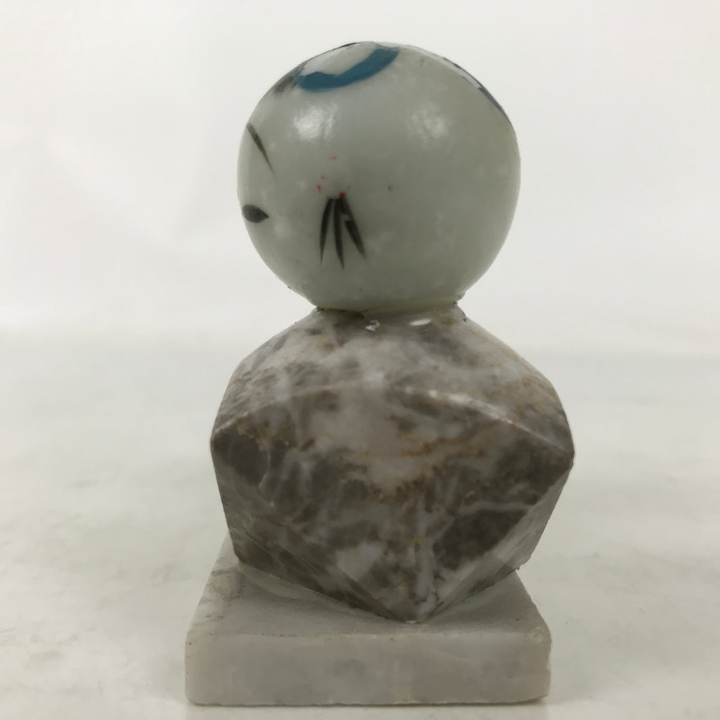 Japanese Stone Kokeshi Doll Figurine Vtg Traditional Craft Folk Art Toy KF743