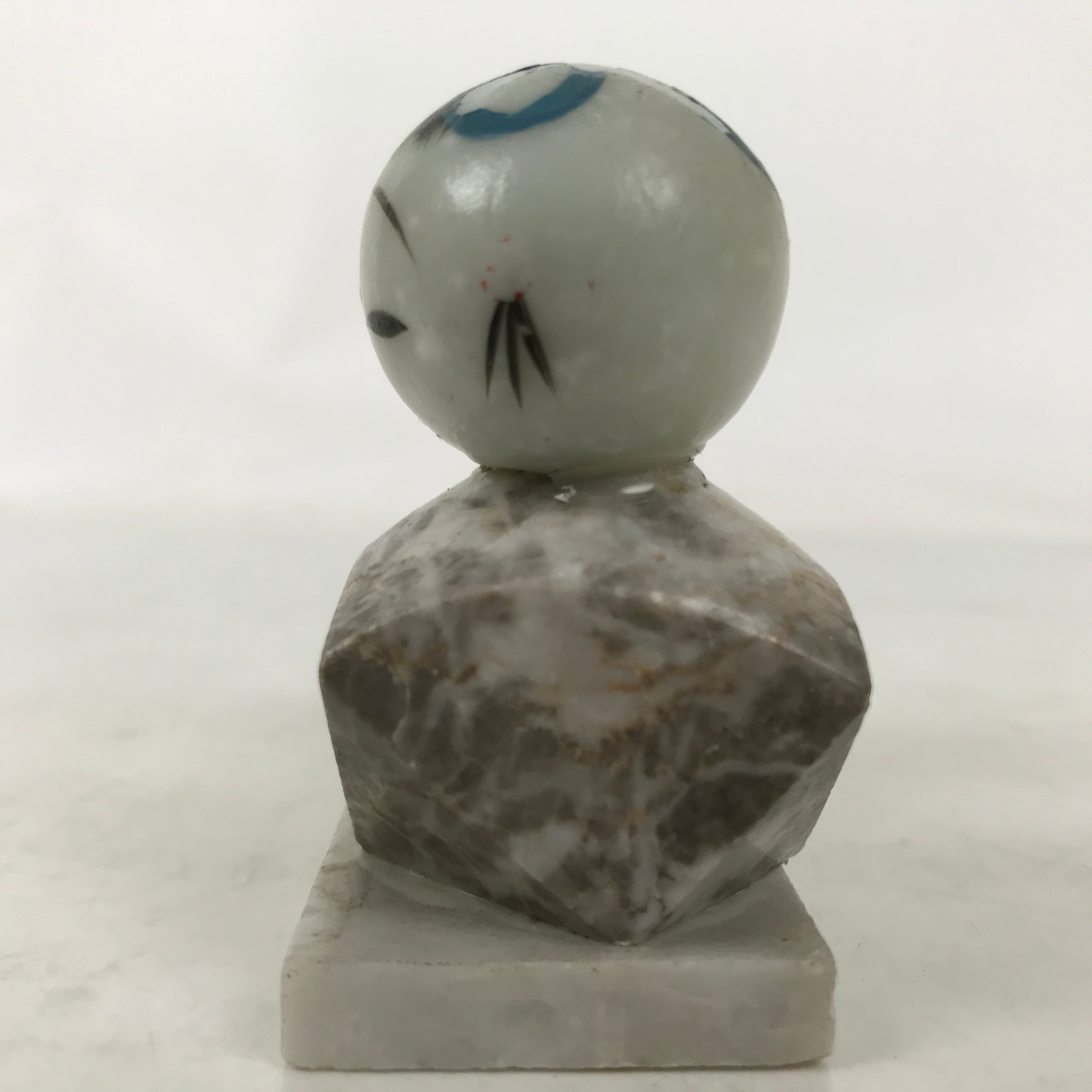Japanese Stone Kokeshi Doll Figurine Vtg Traditional Craft Folk Art Toy KF743