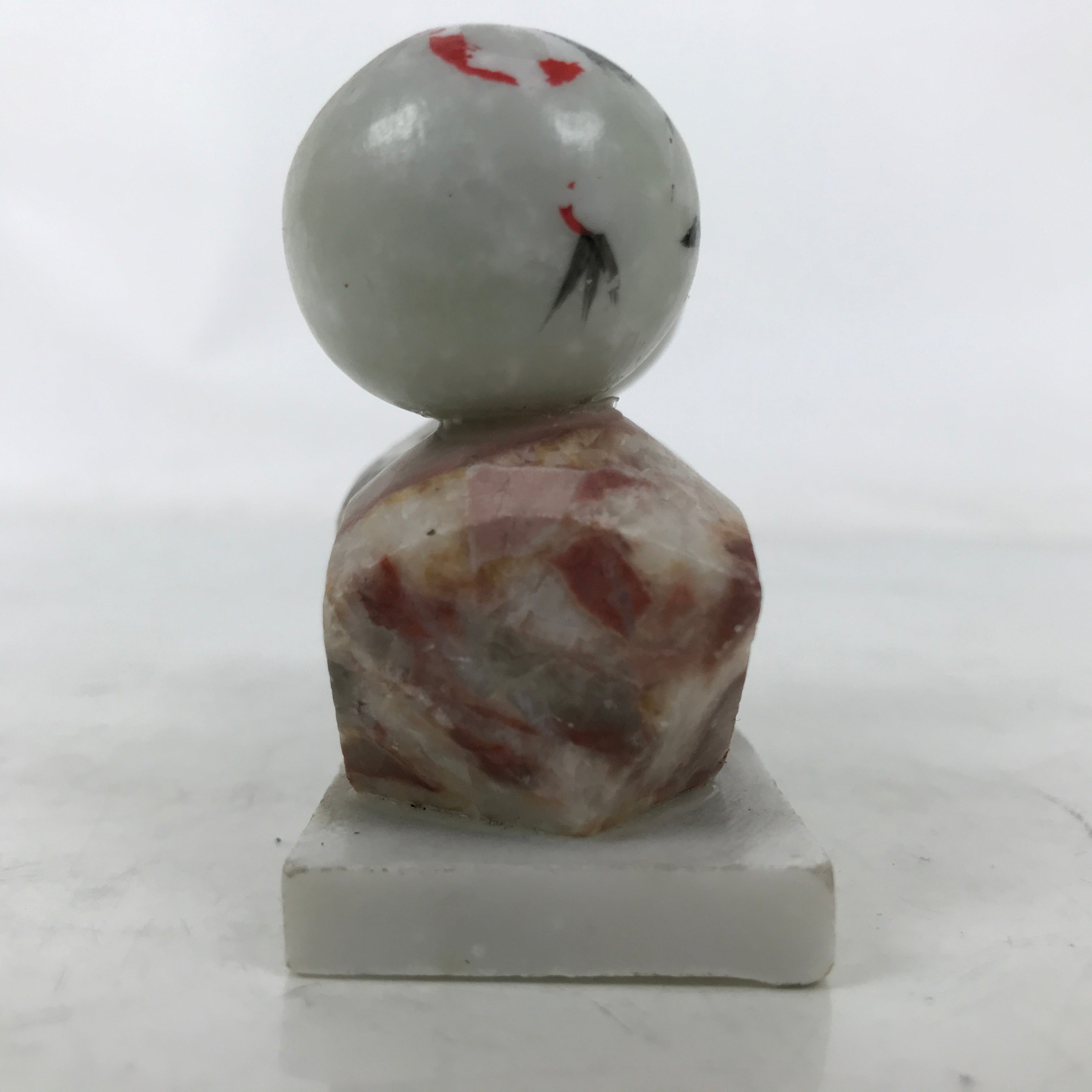 Japanese Stone Kokeshi Doll Figurine Vtg Traditional Craft Folk Art Toy KF743