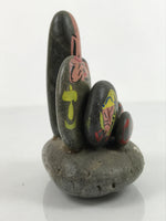 Japanese Stone Seven Lucky Gods Statue Vtg Hand-painted Okimono Gray BD985