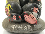 Japanese Stone Seven Lucky Gods Statue Vtg Hand-painted Okimono Gray BD985