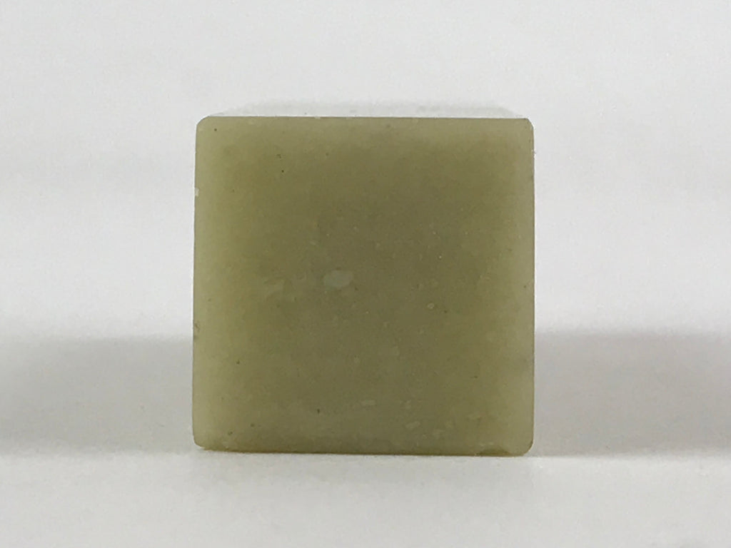 Japanese Stone Stamp Seal Carving Hanko Inkan Vtg Raw Material Light Green HS180