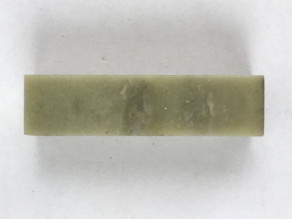Japanese Stone Stamp Seal Carving Hanko Inkan Vtg Raw Material Light Green HS180