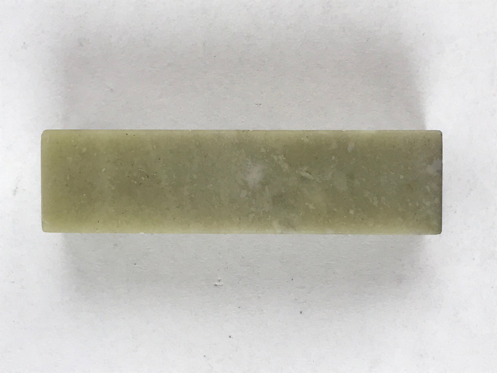 Japanese Stone Stamp Seal Carving Hanko Inkan Vtg Raw Material Light Green HS180