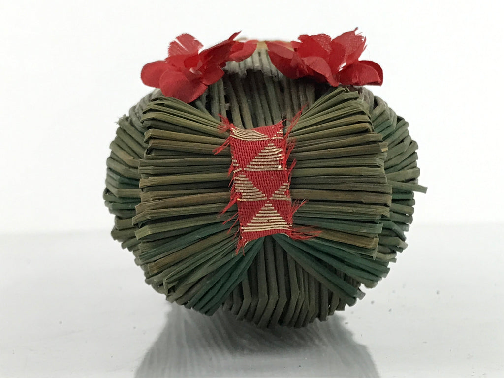 Japanese Straw Kokeshi Doll Figure Vtg Traditional Handmade Toy Flowers KF700