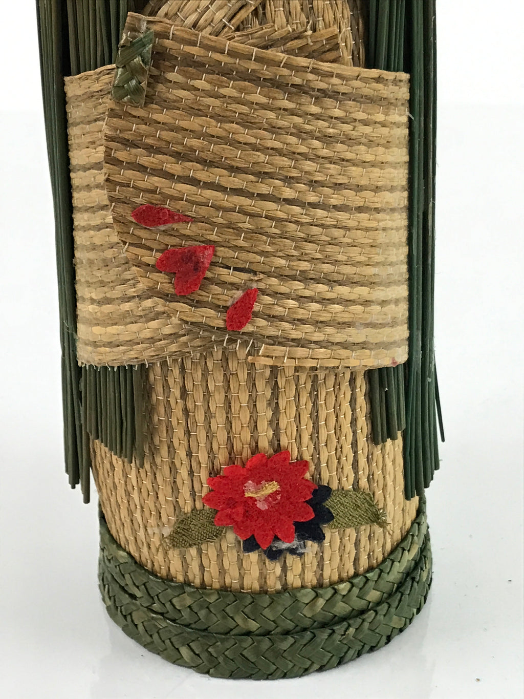 Japanese Straw Kokeshi Doll Figure Vtg Traditional Handmade Toy Flowers KF700