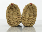 Japanese Straw Kokeshi Doll Vtg Figurine Snow Boots Handmade Ribbon Brown KF797