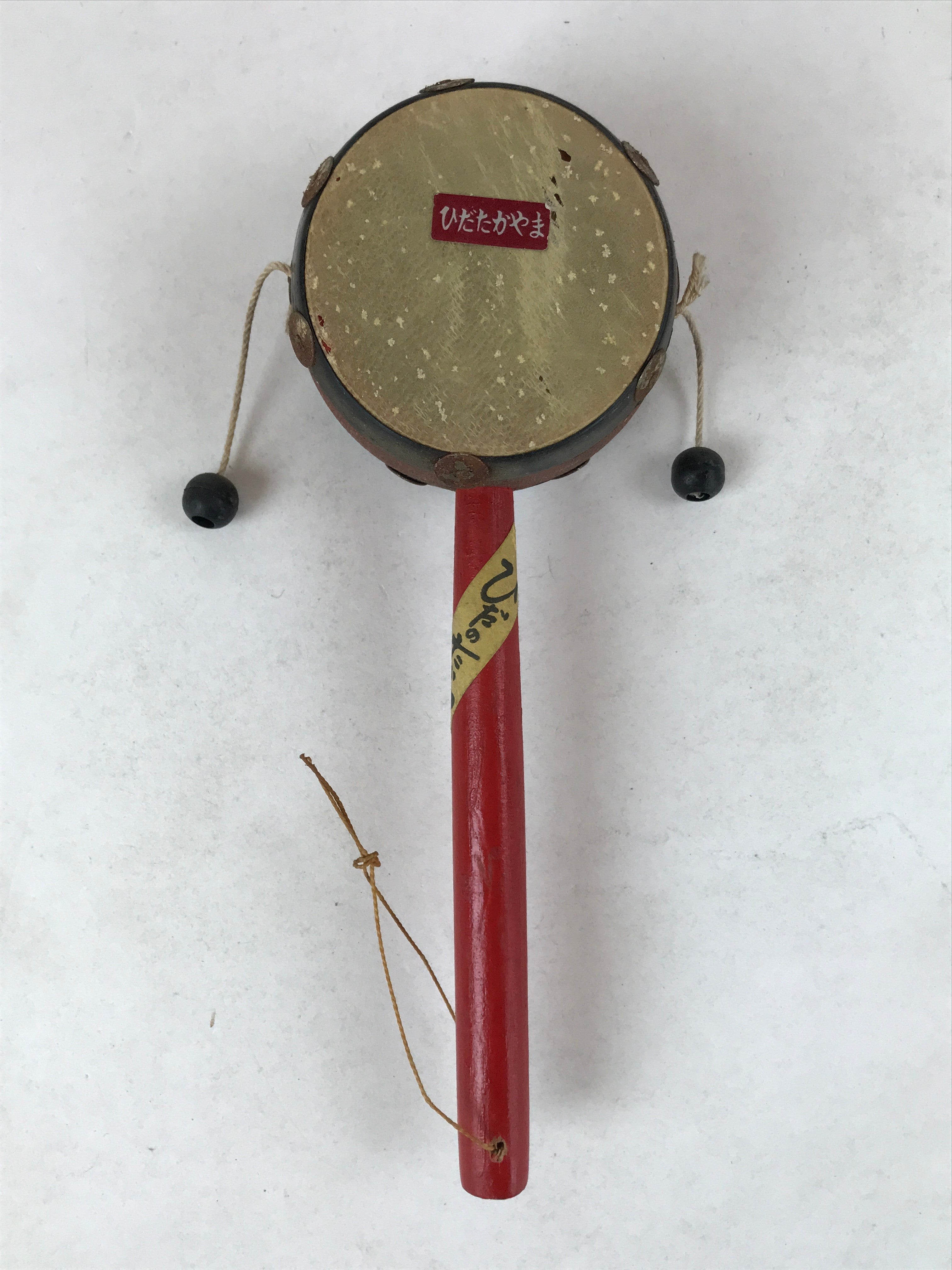 String Drum Instruments Japanese String Pellet Drum Den-den Daiko Vtg Musical Instrument Red J ...