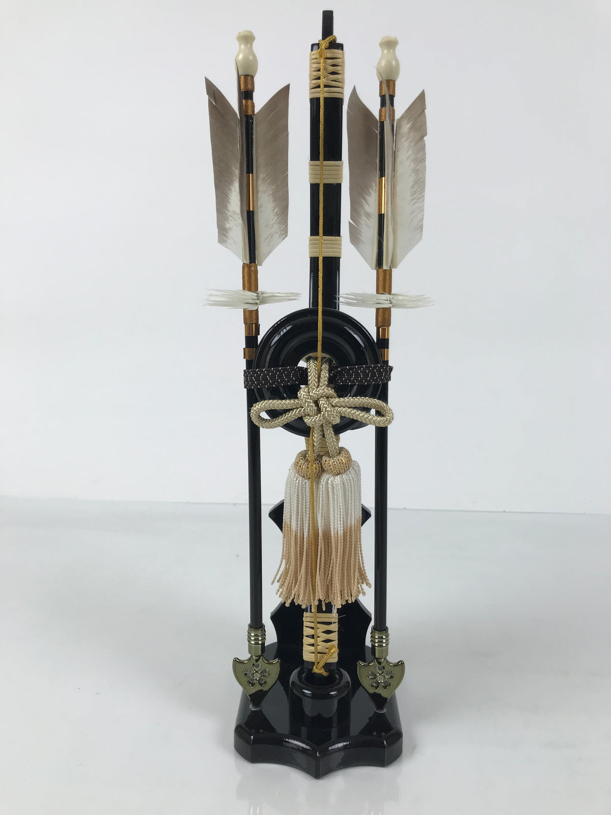 Japanese Sword Bow Arrow Hamayumi Display Stand Vtg Boys Day New Year ID650