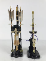 Japanese Sword Bow Arrow Hamayumi Display Stand Vtg Boys Day New Year ID650