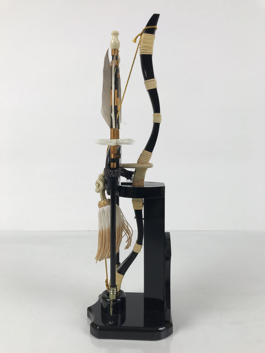Japanese Sword Bow Arrow Hamayumi Display Stand Vtg Boys Day New Year ID650