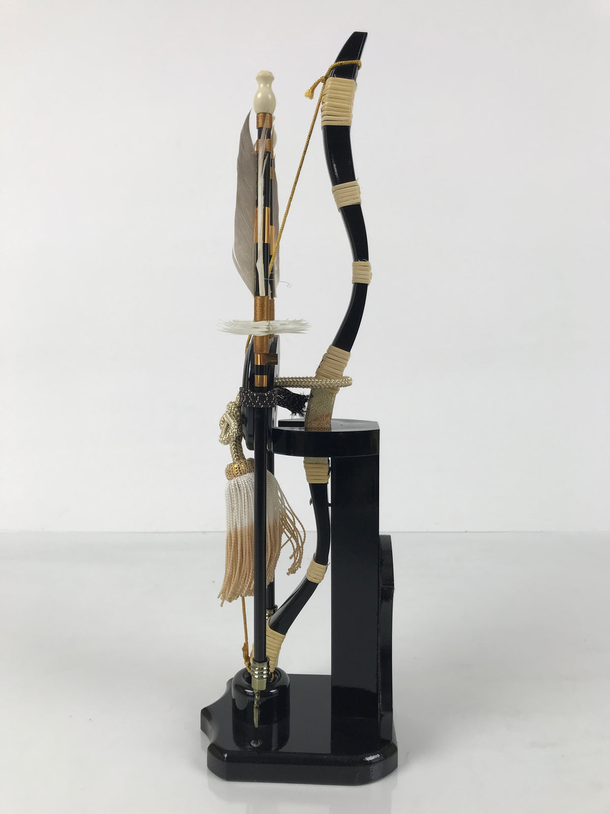 Japanese Sword Bow Arrow Hamayumi Display Stand Vtg Boys Day New Year ID650