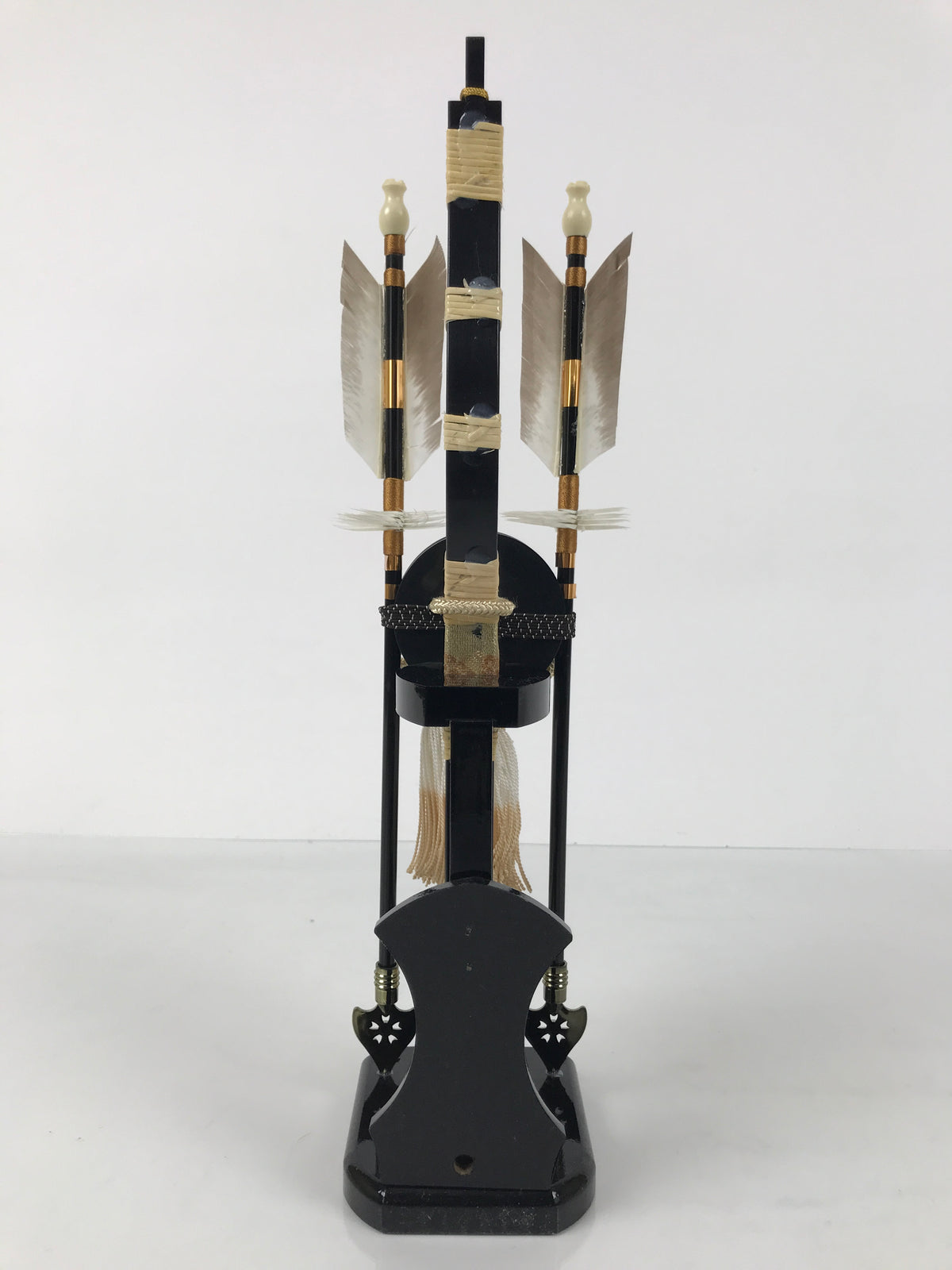 Japanese Sword Bow Arrow Hamayumi Display Stand Vtg Boys Day New Year ID650