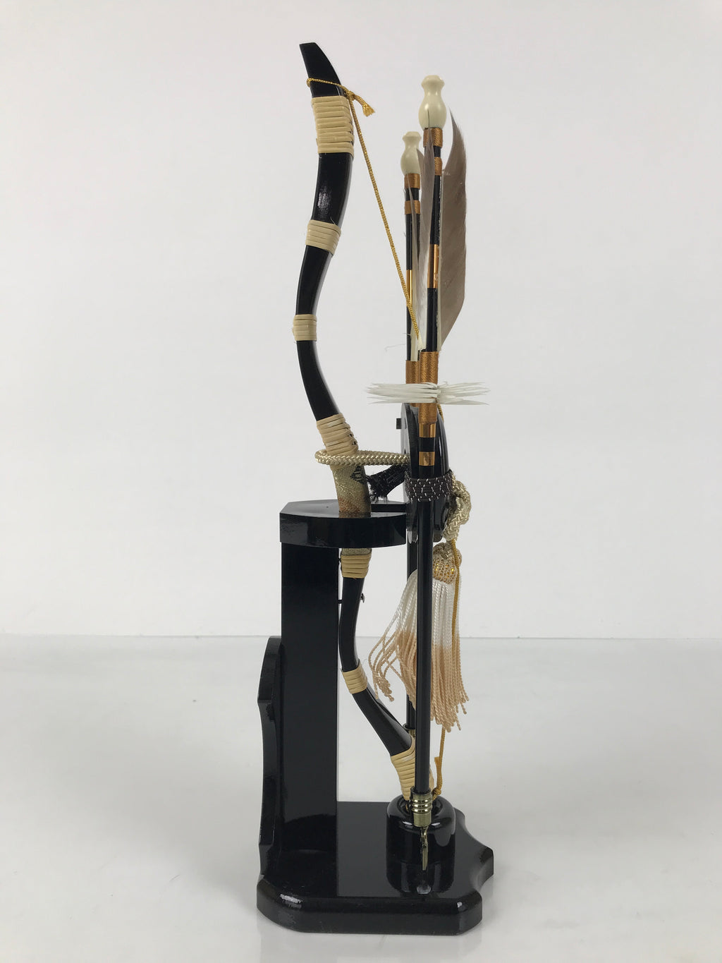 Japanese Sword Bow Arrow Hamayumi Display Stand Vtg Boys Day New Year ID650