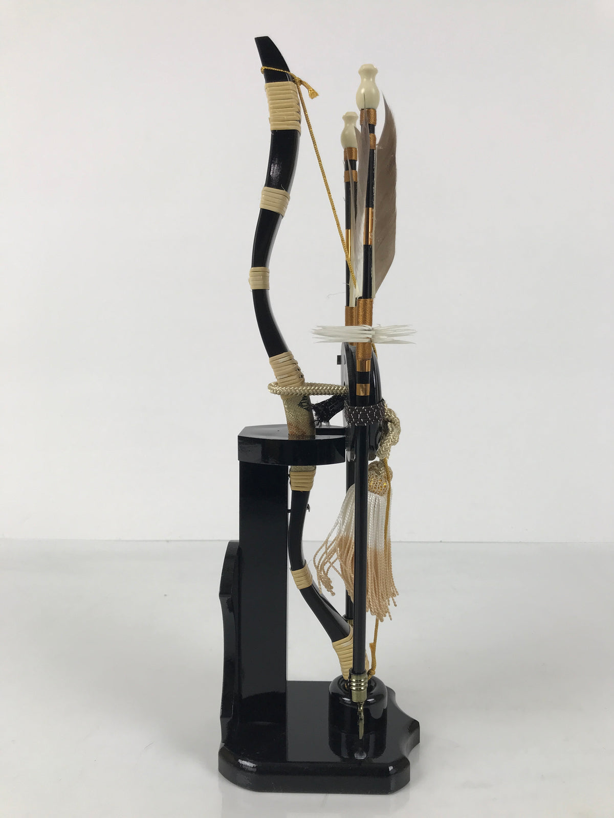 Japanese Sword Bow Arrow Hamayumi Display Stand Vtg Boys Day New Year ID650