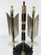 Japanese Sword Bow Arrow Hamayumi Display Stand Vtg Boys Day New Year ID650